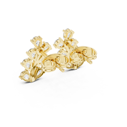 Elysian Branchlight Diamond Earrings – Couture Floral Sparkle Studs - gift for anniversaries