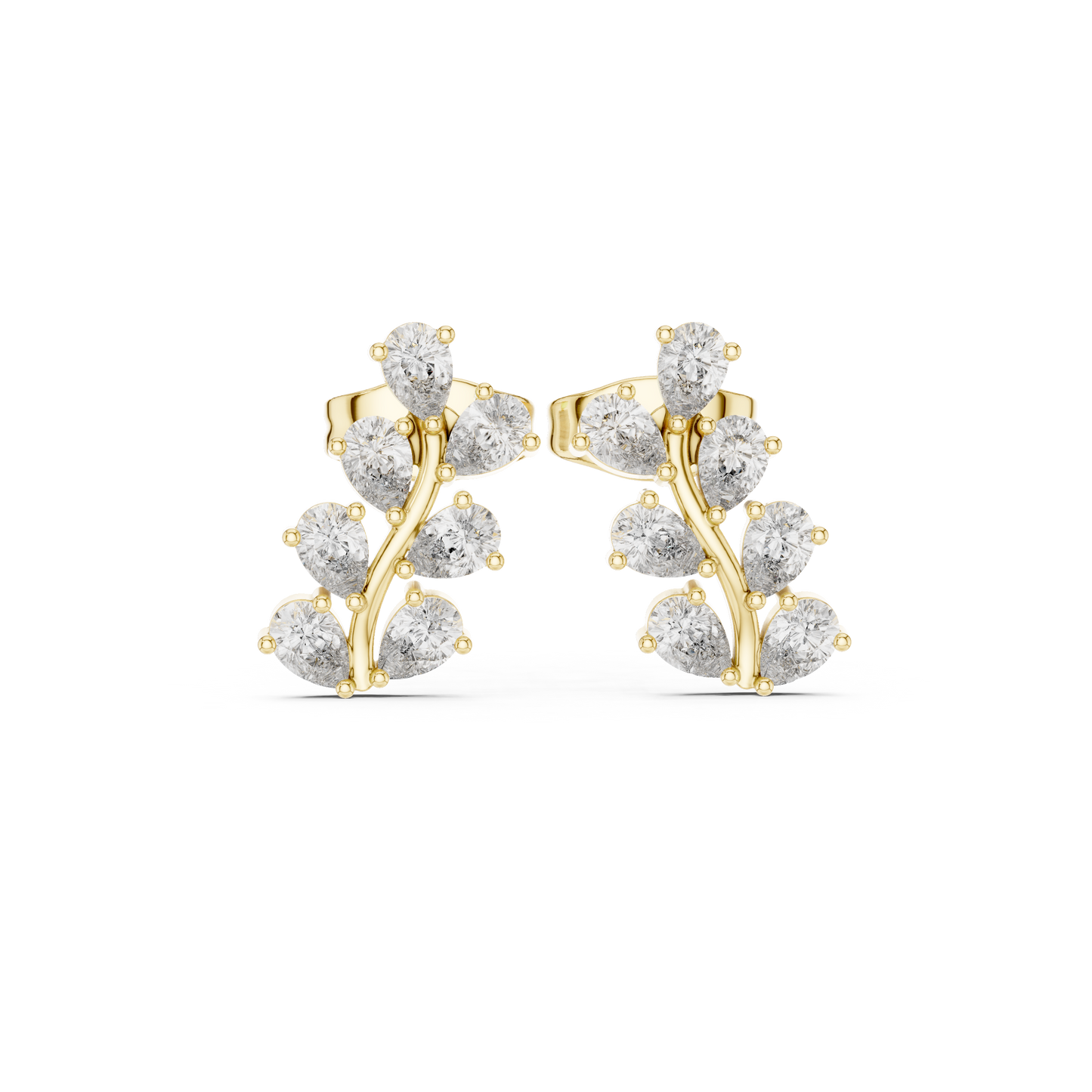 Elysian Branchlight Diamond Earrings – Couture Floral Sparkle Studs - gift for anniversaries