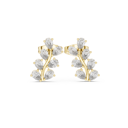 Elysian Branchlight Diamond Earrings – Couture Floral Sparkle Studs - gift for anniversaries