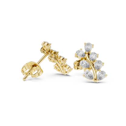 Elysian Branchlight Diamond Earrings – Couture Floral Sparkle Studs - gift for anniversaries