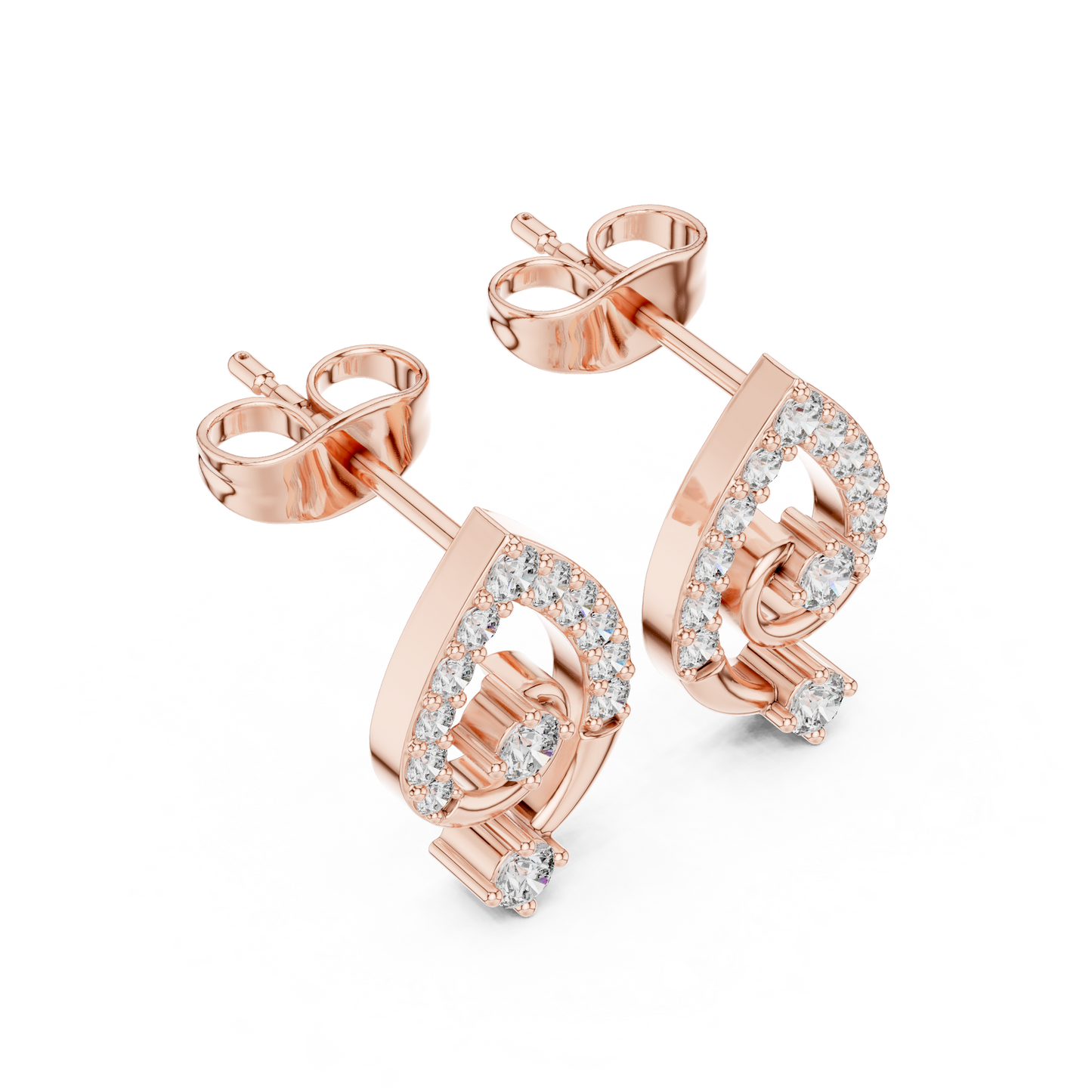 Veloura Swirl Diamond Stud Earrings | Elevated Teardrop Silhouette | Luxe Everyday Studs