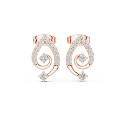 Veloura Swirl Diamond Stud Earrings | Elevated Teardrop Silhouette | Luxe Everyday Studs