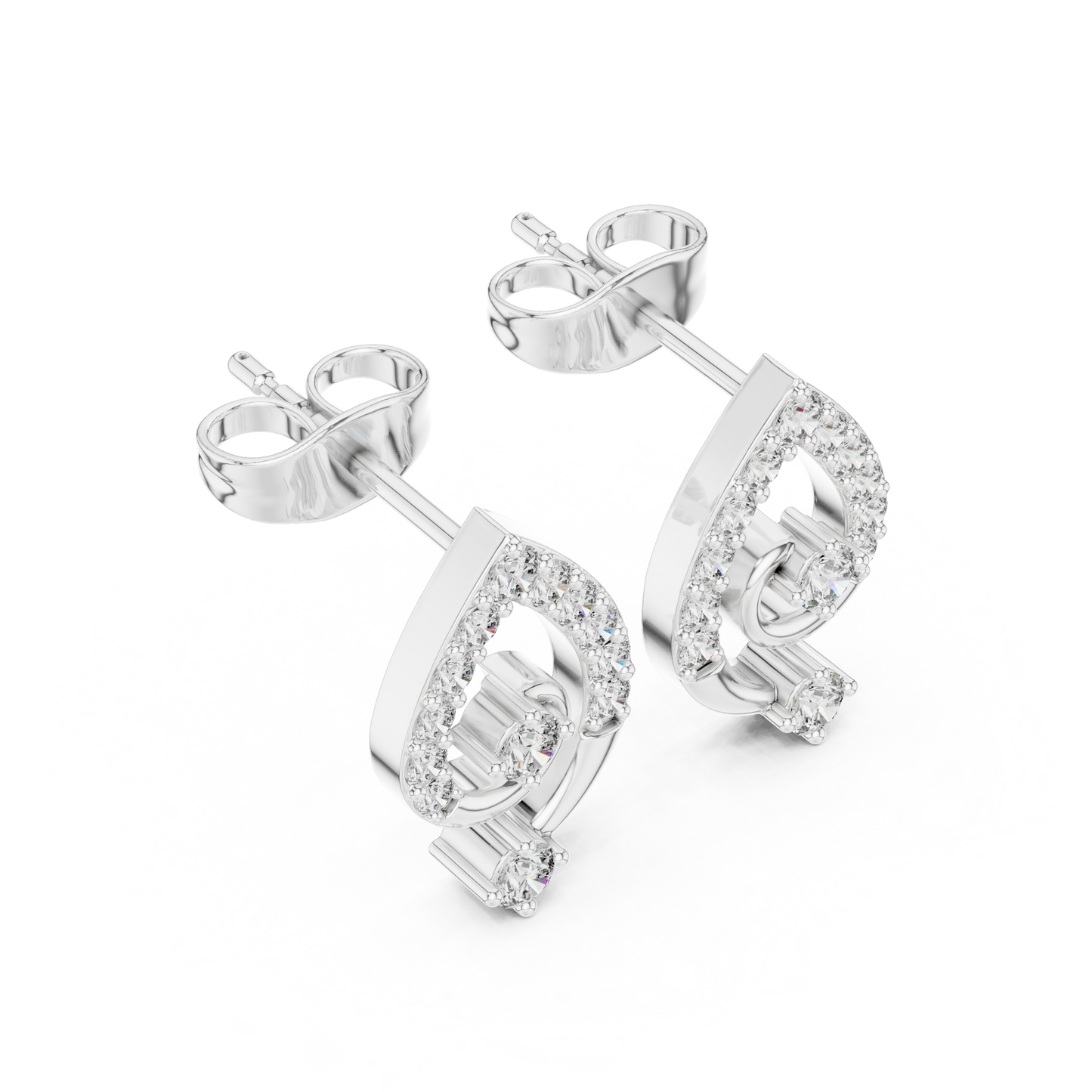 Veloura Swirl Diamond Stud Earrings | Elevated Teardrop Silhouette | Luxe Everyday Studs