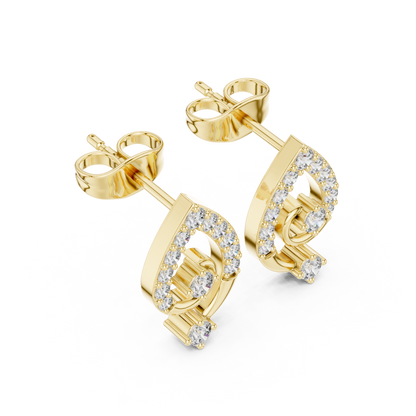 Veloura Swirl Diamond Stud Earrings | Elevated Teardrop Silhouette | Luxe Everyday Studs