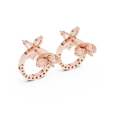 Small Hoop Stud Earrings • Modern Pave Mini Hoops • Chic Minimal Gold Earrings for Women