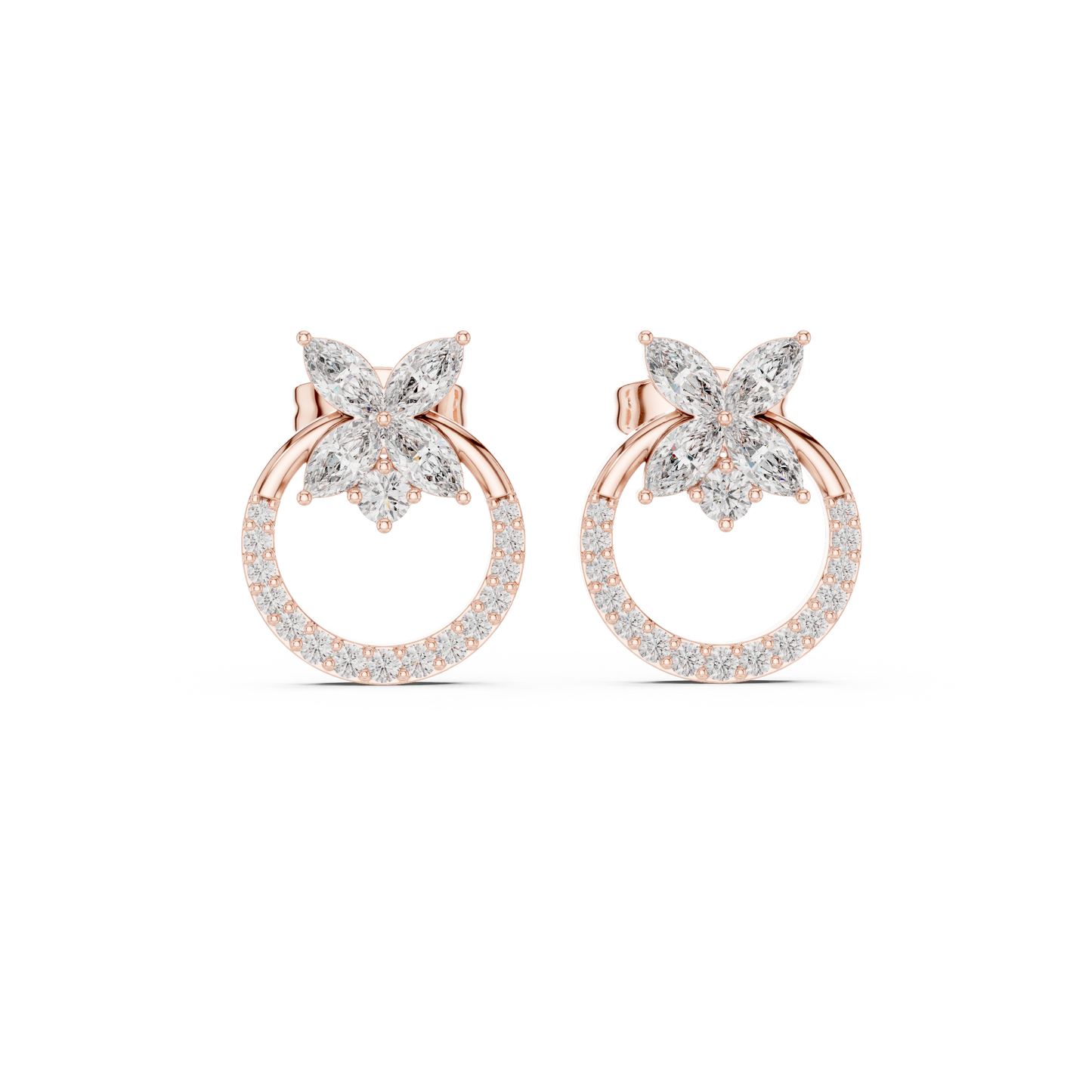 Small Hoop Stud Earrings • Modern Pave Mini Hoops • Chic Minimal Gold Earrings for Women