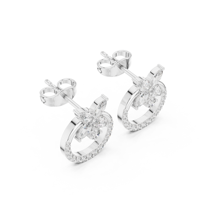 Small Hoop Stud Earrings • Modern Pave Mini Hoops • Chic Minimal Gold Earrings for Women