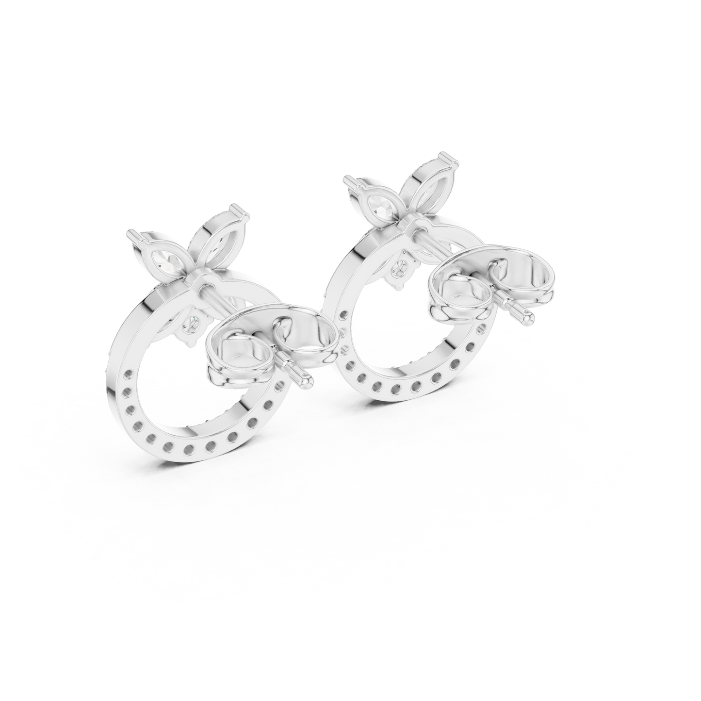 Small Hoop Stud Earrings • Modern Pave Mini Hoops • Chic Minimal Gold Earrings for Women