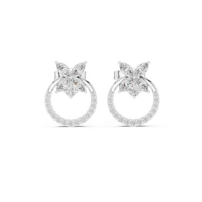 Small Hoop Stud Earrings • Modern Pave Mini Hoops • Chic Minimal Gold Earrings for Women