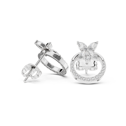 Small Hoop Stud Earrings • Modern Pave Mini Hoops • Chic Minimal Gold Earrings for Women