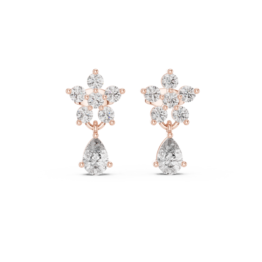 Étoile Petaline Crown-Cut Diamond Droplets – Luxe Bridal Ornament - Bridesmaid & Special Occasion Jewelry