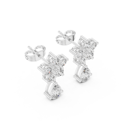 Étoile Petaline Crown-Cut Diamond Droplets – Luxe Bridal Ornament - Bridesmaid & Special Occasion Jewelry