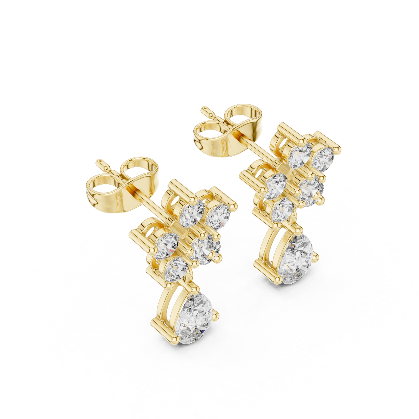 Étoile Petaline Crown-Cut Diamond Droplets – Luxe Bridal Ornament - Bridesmaid & Special Occasion Jewelry