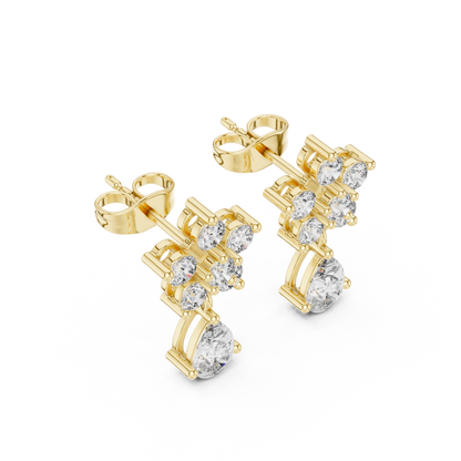 Étoile Petaline Crown-Cut Diamond Droplets – Luxe Bridal Ornament - Bridesmaid & Special Occasion Jewelry