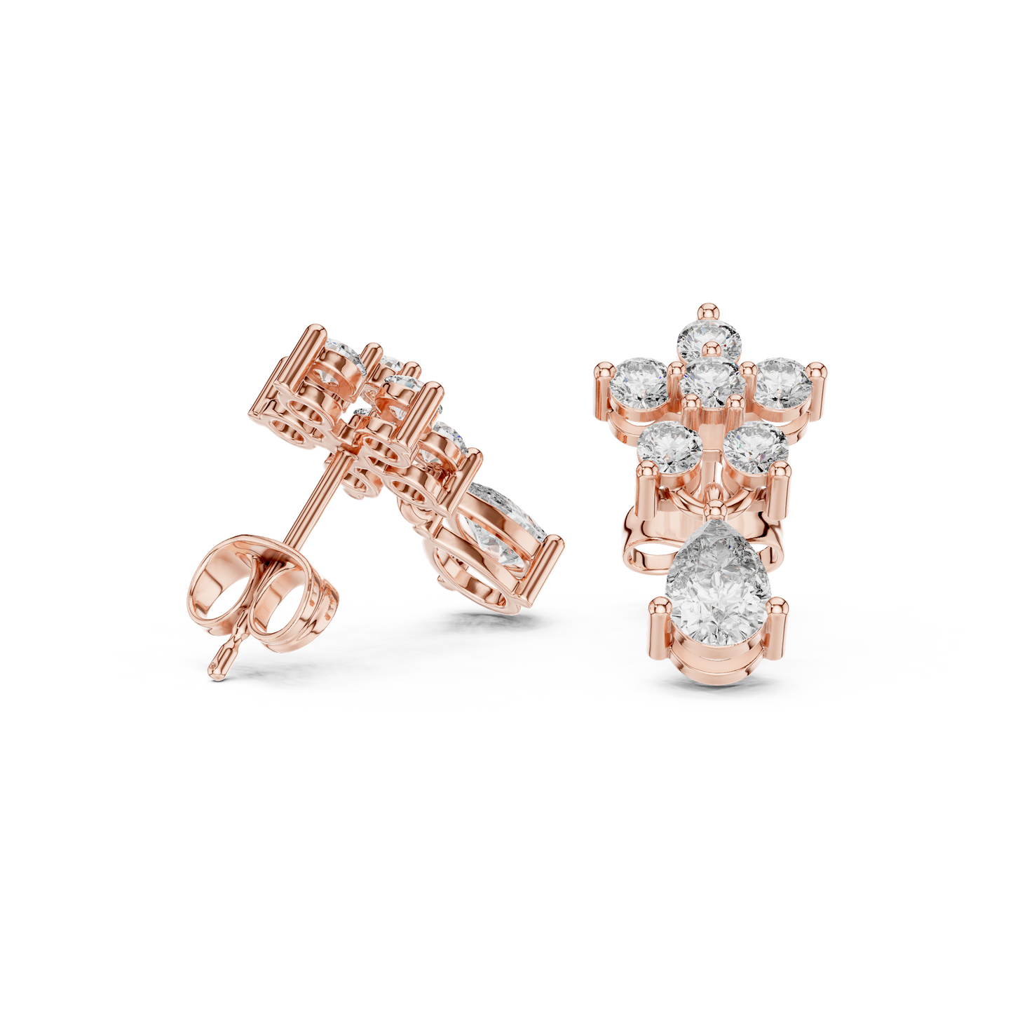 Étoile Petaline Crown-Cut Diamond Droplets – Luxe Bridal Ornament - Bridesmaid & Special Occasion Jewelry