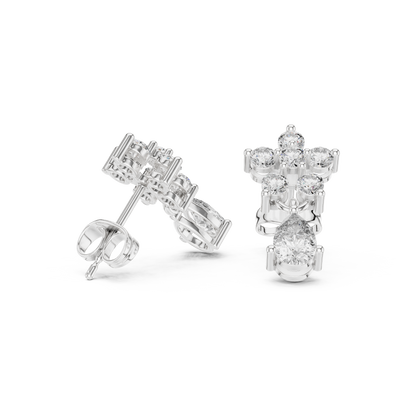 Étoile Petaline Crown-Cut Diamond Droplets – Luxe Bridal Ornament - Bridesmaid & Special Occasion Jewelry