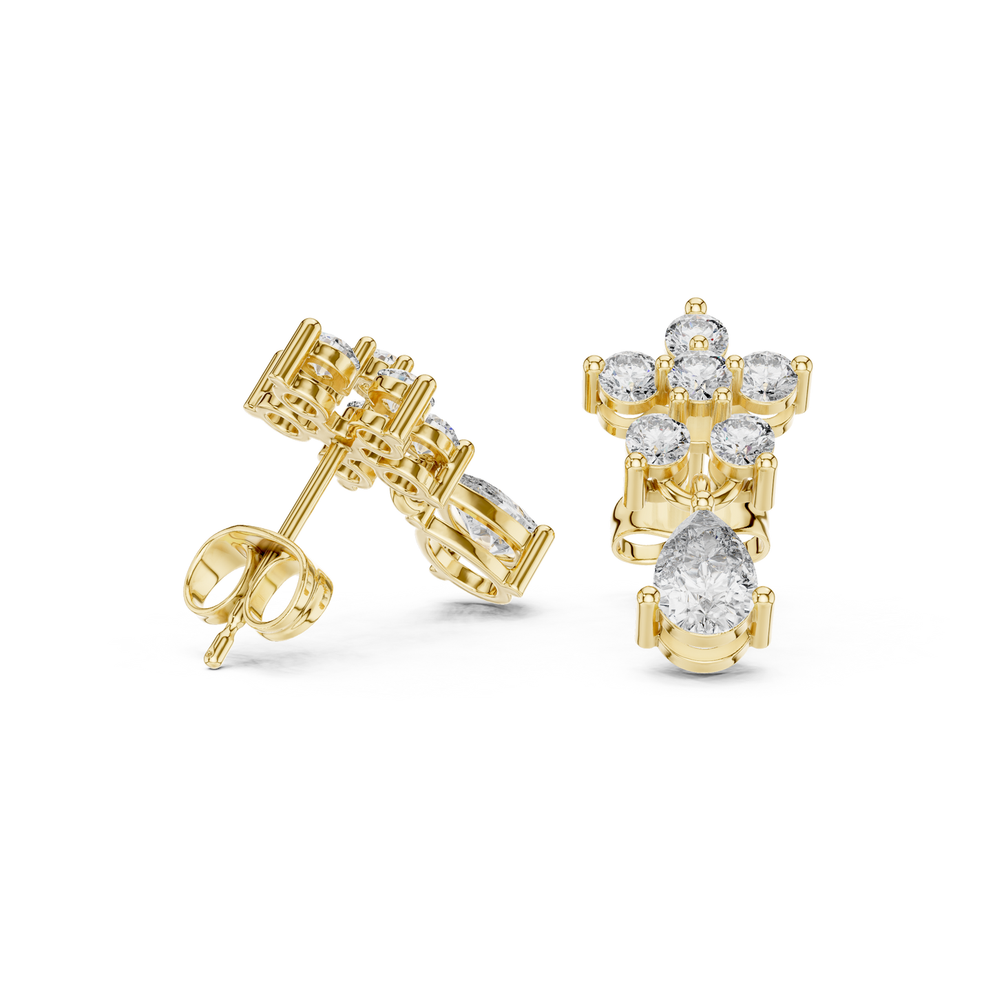 Étoile Petaline Crown-Cut Diamond Droplets – Luxe Bridal Ornament - Bridesmaid & Special Occasion Jewelry