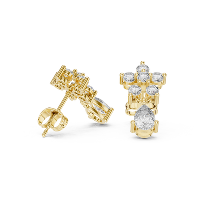 Étoile Petaline Crown-Cut Diamond Droplets – Luxe Bridal Ornament - Bridesmaid & Special Occasion Jewelry