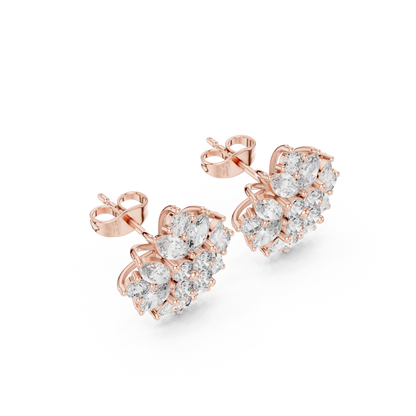 PrismLayered Starbloom Convergence Studs Shifting Through Luxe-Petal Dimensions - Gift For Her