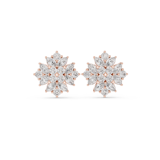 PrismLayered Starbloom Convergence Studs Shifting Through Luxe-Petal Dimensions - Gift For Her
