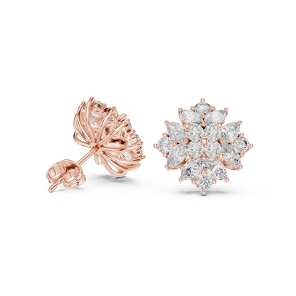 PrismLayered Starbloom Convergence Studs Shifting Through Luxe-Petal Dimensions - Gift For Her