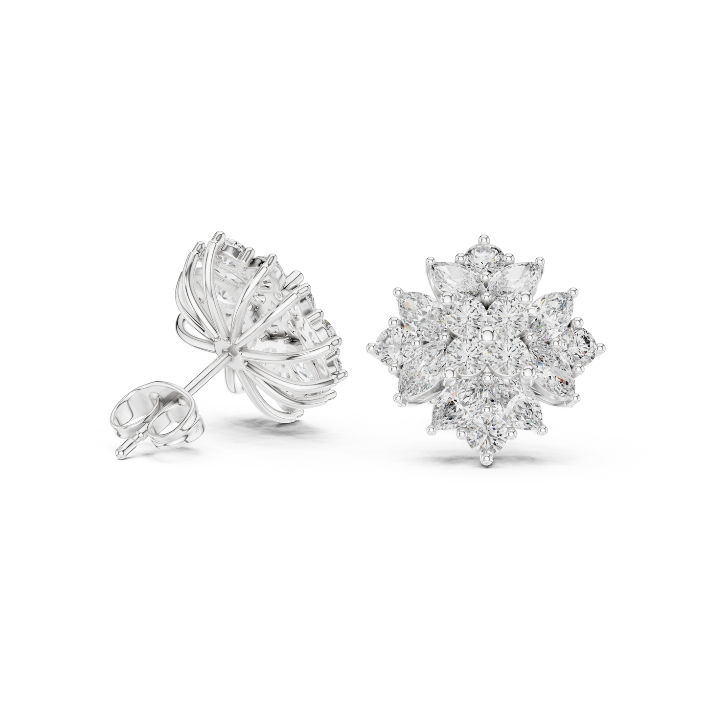 PrismLayered Starbloom Convergence Studs Shifting Through Luxe-Petal Dimensions - Gift For Her