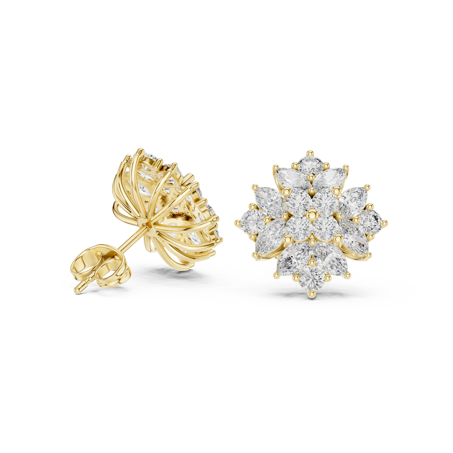 PrismLayered Starbloom Convergence Studs Shifting Through Luxe-Petal Dimensions - Gift For Her
