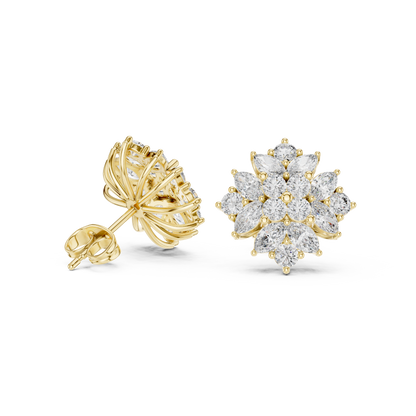 PrismLayered Starbloom Convergence Studs Shifting Through Luxe-Petal Dimensions - Gift For Her