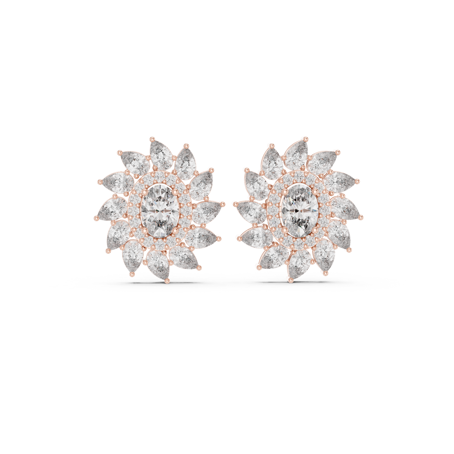 Vyridian Starpetal Halo Crest • Oval-Beam Center Shaped by Cosmic Marquise Halo - Gift For Her