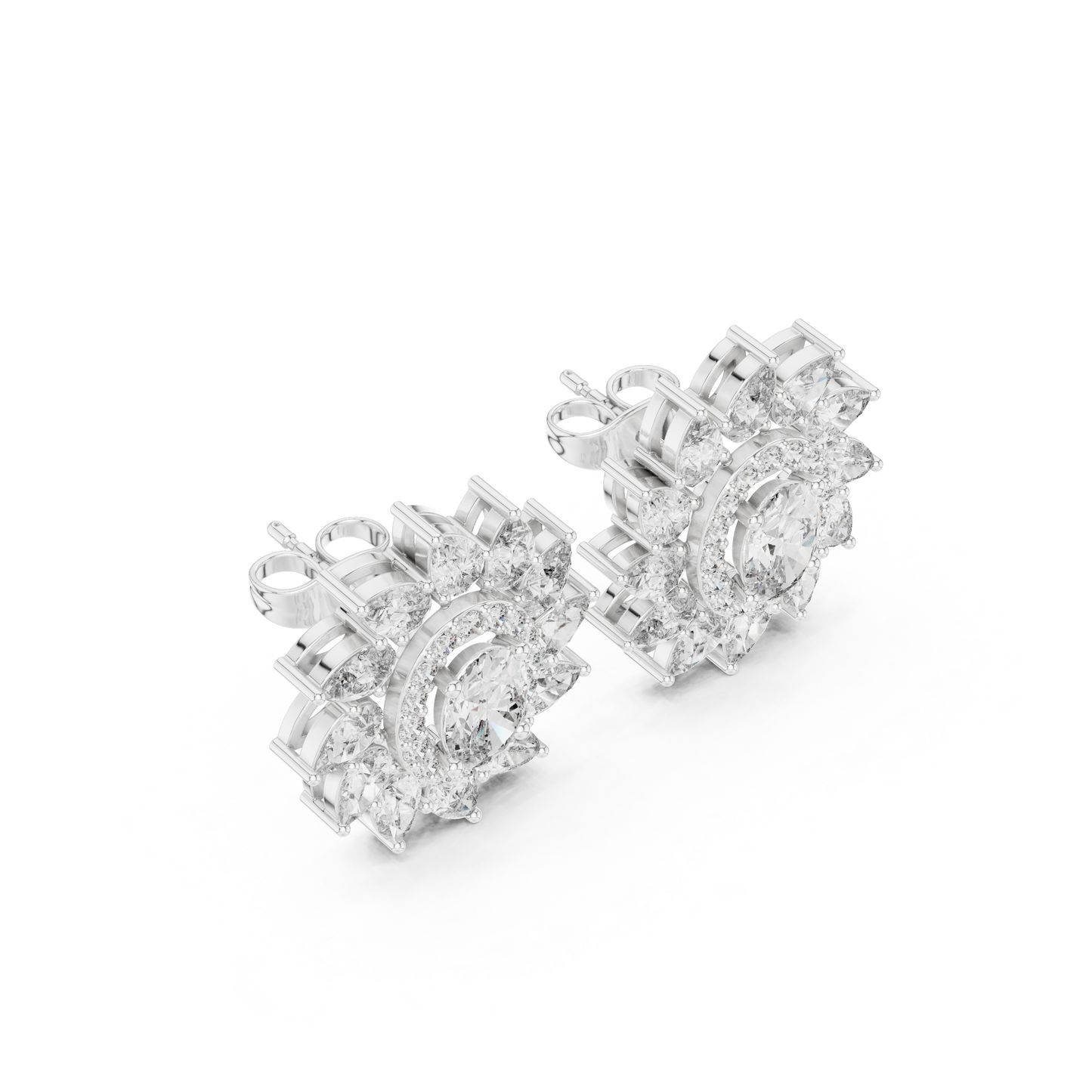 Vyridian Starpetal Halo Crest • Oval-Beam Center Shaped by Cosmic Marquise Halo - Gift For Her