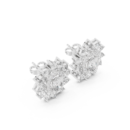 Vyridian Starpetal Halo Crest • Oval-Beam Center Shaped by Cosmic Marquise Halo - Gift For Her