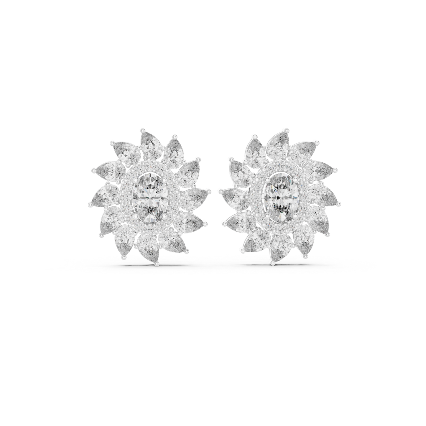 Vyridian Starpetal Halo Crest • Oval-Beam Center Shaped by Cosmic Marquise Halo - Gift For Her