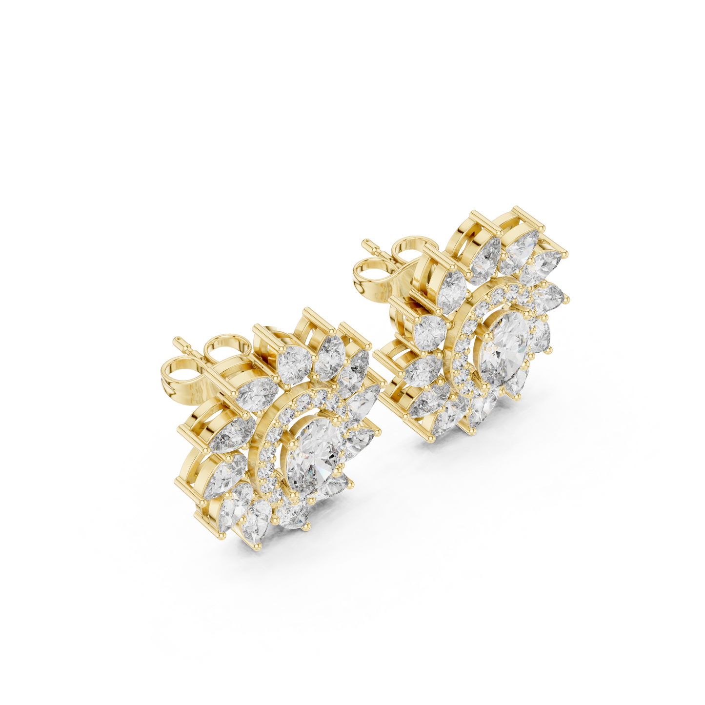 Vyridian Starpetal Halo Crest • Oval-Beam Center Shaped by Cosmic Marquise Halo - Gift For Her