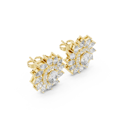 Vyridian Starpetal Halo Crest • Oval-Beam Center Shaped by Cosmic Marquise Halo - Gift For Her