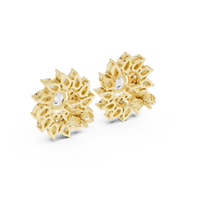 Vyridian Starpetal Halo Crest • Oval-Beam Center Shaped by Cosmic Marquise Halo - Gift For Her