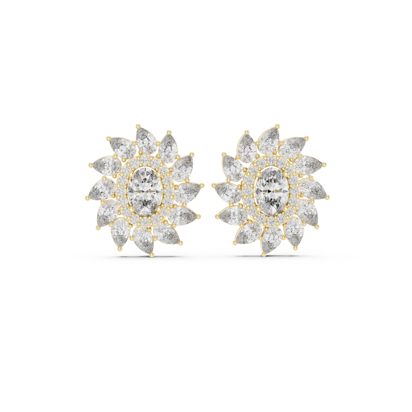 Vyridian Starpetal Halo Crest • Oval-Beam Center Shaped by Cosmic Marquise Halo - Gift For Her