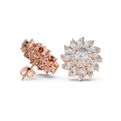 Vyridian Starpetal Halo Crest • Oval-Beam Center Shaped by Cosmic Marquise Halo - Gift For Her