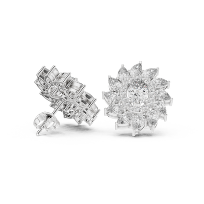 Vyridian Starpetal Halo Crest • Oval-Beam Center Shaped by Cosmic Marquise Halo - Gift For Her