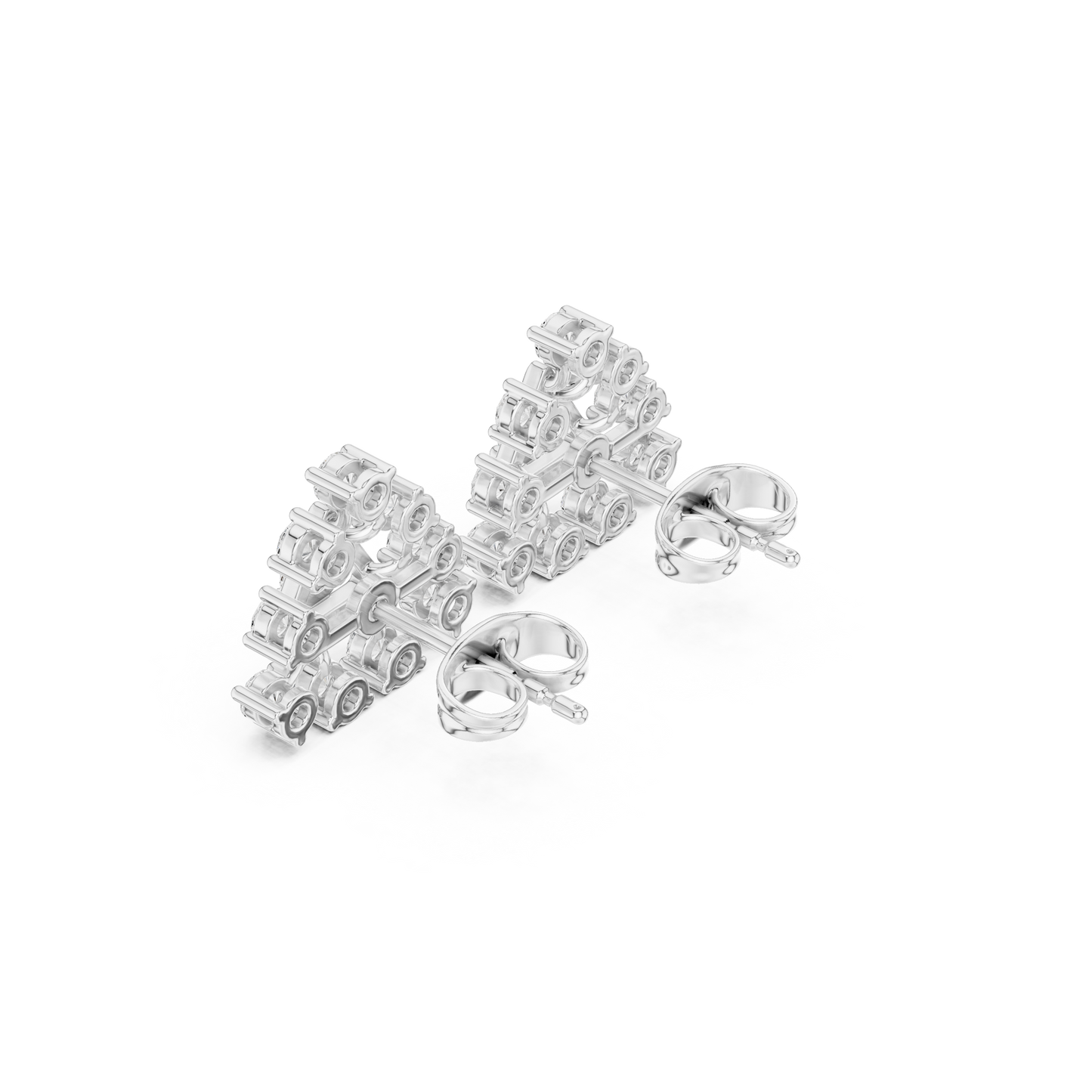 Triangle Diamond Stud Earrings in 14K Gold – Modern Geometric Luxury Earrings - Geometric Diamond Stud Earrings – Triangle Shape Luxury Gold Earrings