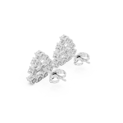 Triangle Diamond Stud Earrings in 14K Gold – Modern Geometric Luxury Earrings - Geometric Diamond Stud Earrings – Triangle Shape Luxury Gold Earrings