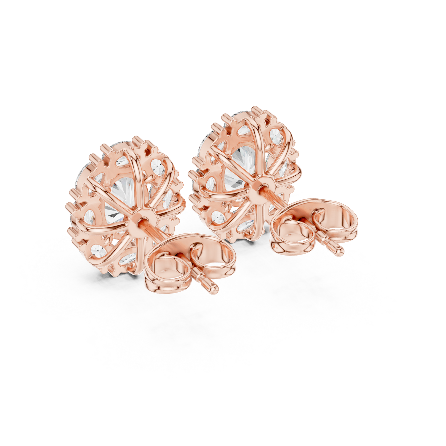 Imperial Oval Halo Earrings • Crown-Set Diamond Cluster Studs • Royal Heirloom Luxury Gift