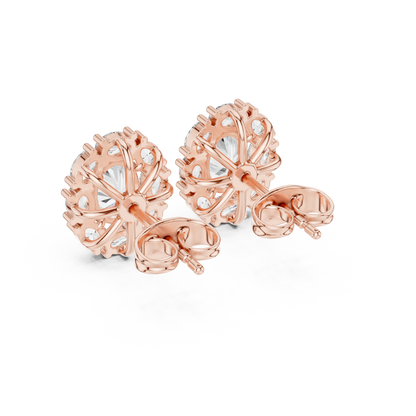 Imperial Oval Halo Earrings • Crown-Set Diamond Cluster Studs • Royal Heirloom Luxury Gift