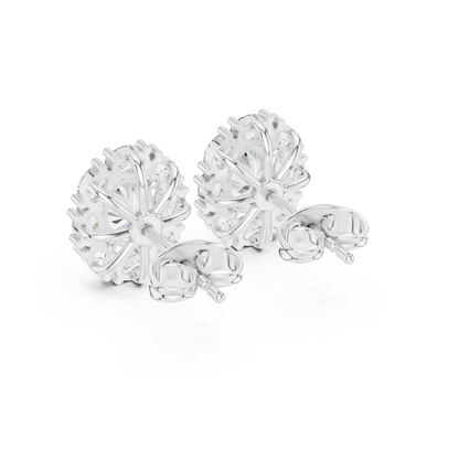 Imperial Oval Halo Earrings • Crown-Set Diamond Cluster Studs • Royal Heirloom Luxury Gift