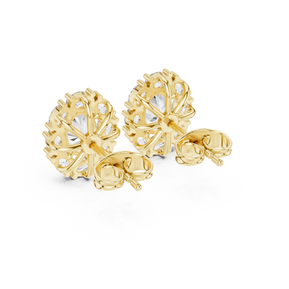 Imperial Oval Halo Earrings • Crown-Set Diamond Cluster Studs • Royal Heirloom Luxury Gift