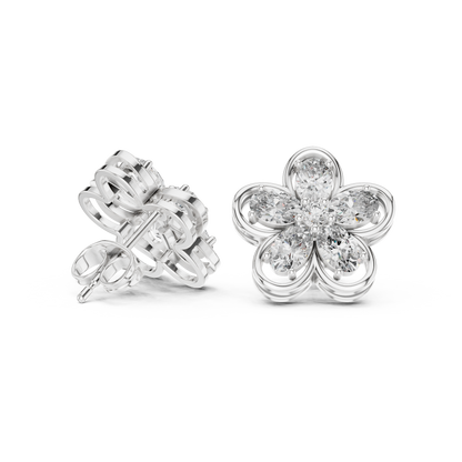 Muse Petal Marquise Diamond Studs | Fine Gold Floral Cluster | Elegant Gift for Elegant Women