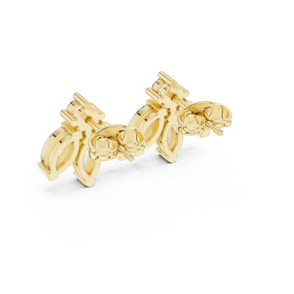 Multi-Marquise Diamond Studs | Elegant Fan-Cluster Earrings | Timeless Gold Everyday Jewelry | Gift for Her