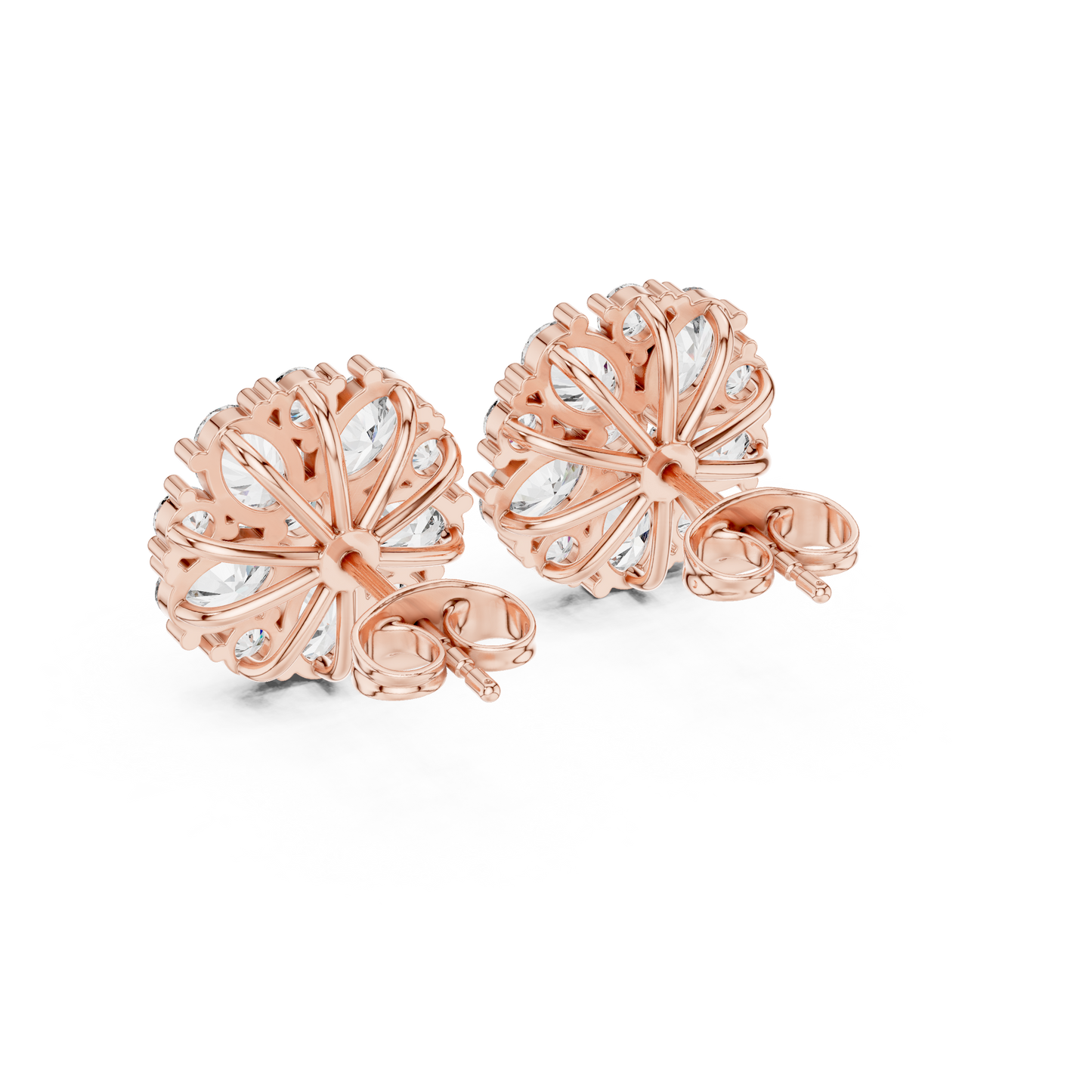 Blazing Cluster Diamond Studs · High-Sparkle Gold Earrings · Wedding & Daily Wear · Handcrafted Gold Luxury