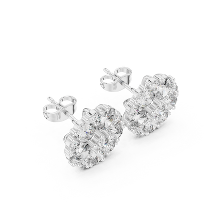 Blazing Cluster Diamond Studs · High-Sparkle Gold Earrings · Wedding & Daily Wear · Handcrafted Gold Luxury