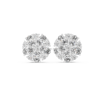 Blazing Cluster Diamond Studs · High-Sparkle Gold Earrings · Wedding & Daily Wear · Handcrafted Gold Luxury