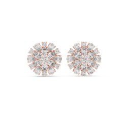 Stardust Floral Diamond Studs – Radiant Marquise Burst – Heirloom 14K–18K Gold Earrings